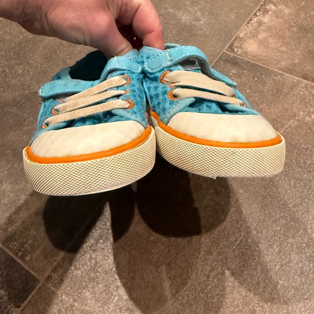 Kids Blue Mesh Velcro Sneakers - Picture 5 of 8